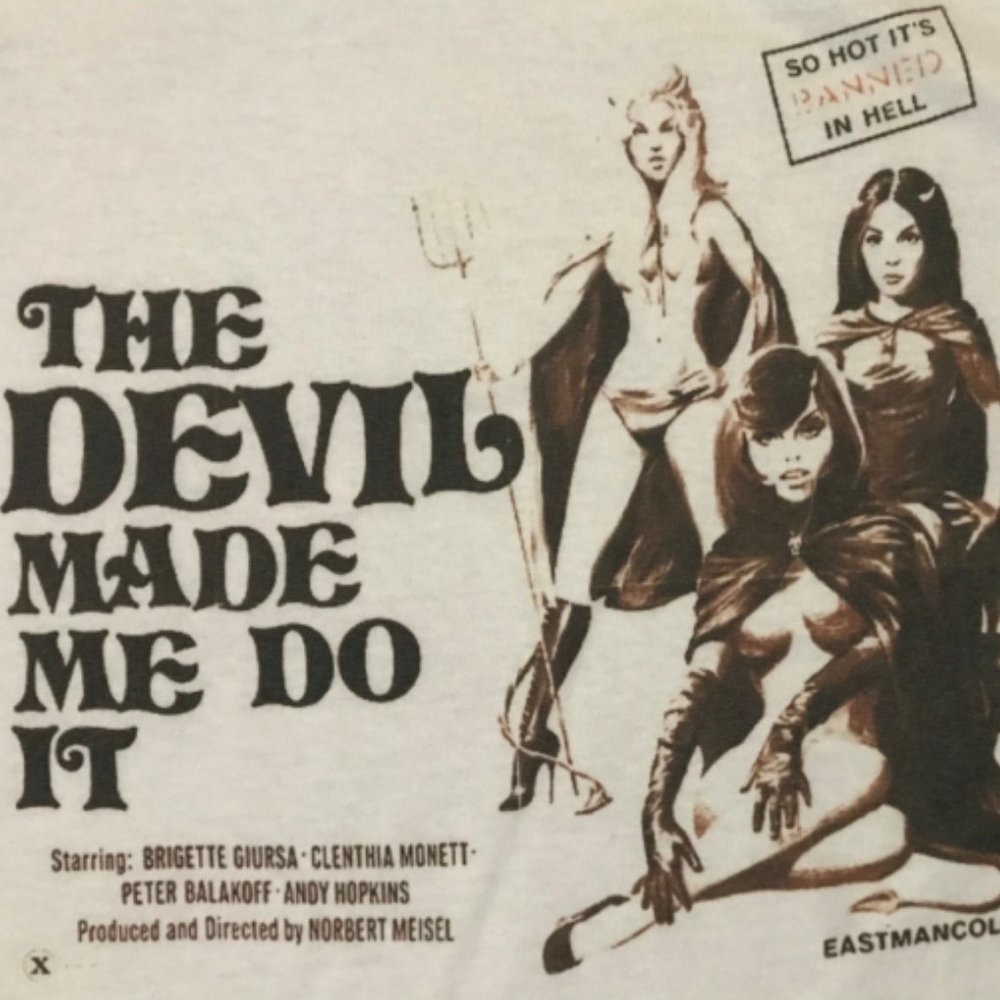 Devil Made Me Do It White Unisex T-Shirt